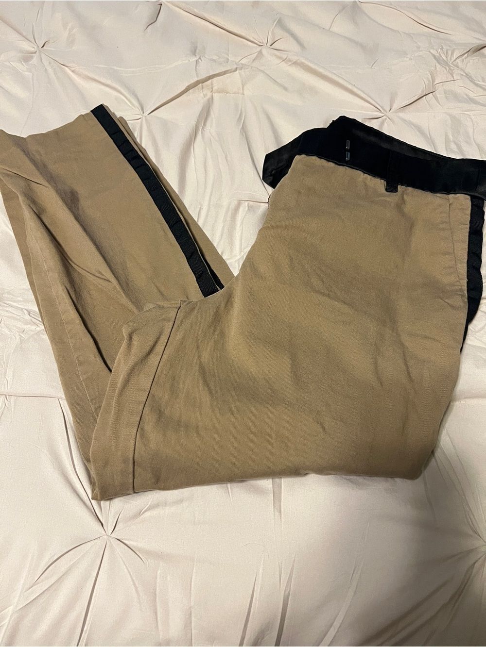 J. Crew Khaki Trousers with Black Trim